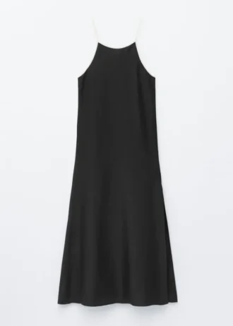 Vestido largo de tirantes de seda