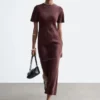 Vestido largo de viscosa con estampado de cachemira