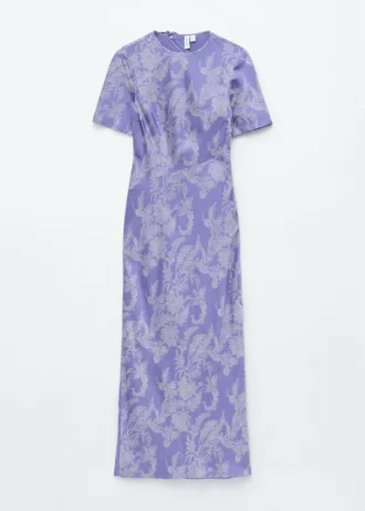 Vestido largo de viscosa con estampado de cachemira