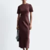 Vestido largo de viscosa con estampado de cachemira