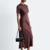Vestido largo de viscosa con estampado de cachemira