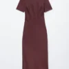 Vestido largo de viscosa con estampado de cachemira