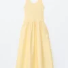 Vestido midi acanalado