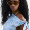 Vestido midi asimétrico con estampado de cachemira