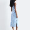 Vestido midi asimétrico con estampado de cachemira