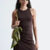 Vestido midi asimétrico con fruncidos