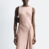 Vestido midi asimétrico de satén