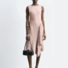 Vestido midi asimétrico de satén