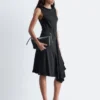 Vestido midi asimétrico de satén