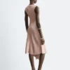 Vestido midi asimétrico de satén