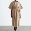 Vestido midi con cordón