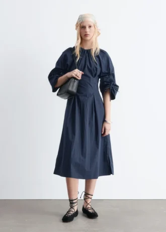 Vestido midi con cordón escultural