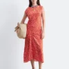 Vestido midi con cuello barco
