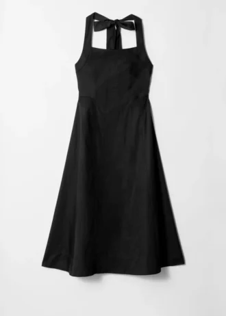 Vestido midi con cuello halter