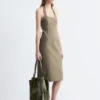 Vestido midi con cuello halter