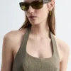 Vestido midi con cuello halter