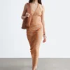 Vestido midi con cuello halter y estampado Spacedye