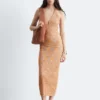 Vestido midi con cuello halter y estampado Spacedye