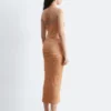 Vestido midi con cuello halter y estampado Spacedye