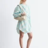 Vestido midi con cuello vuelto estampado