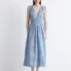 Vestido midi con detalles de lazos