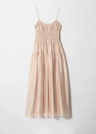 Vestido midi con fruncidos