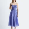 Vestido midi con fruncidos