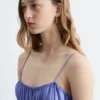 Vestido midi con fruncidos