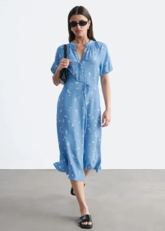 vestido midi con lazo en la cintura 1 2 330x462 - Vestido midi con lazo en la cintura