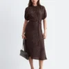 Vestido midi con lazo en la cintura