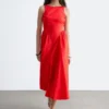 Vestido midi con lazo en la espalda