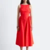 Vestido midi con lazo en la espalda
