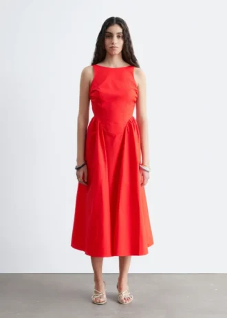 Vestido midi con lazo en la espalda