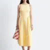 Vestido midi con lazo en la espalda