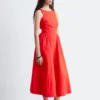 Vestido midi con lazo en la espalda