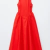 Vestido midi con lazo en la espalda