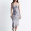 Vestido midi con tirantes y estampado floral