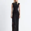 Vestido midi cruzado por delante