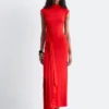 Vestido midi cruzado por delante