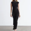 Vestido midi cruzado por delante