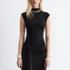 Vestido midi cruzado por delante