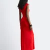 Vestido midi cruzado por delante