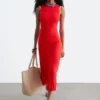 Vestido midi de canalé
