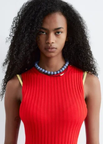 Vestido midi de canalé