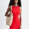 Vestido midi de canalé