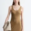 Vestido midi de corte al bies