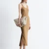 Vestido midi de corte al bies
