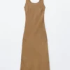 Vestido midi de corte al bies