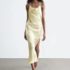 Vestido midi de jacquard con cuello vuelto