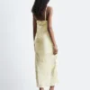 Vestido midi de jacquard con cuello vuelto